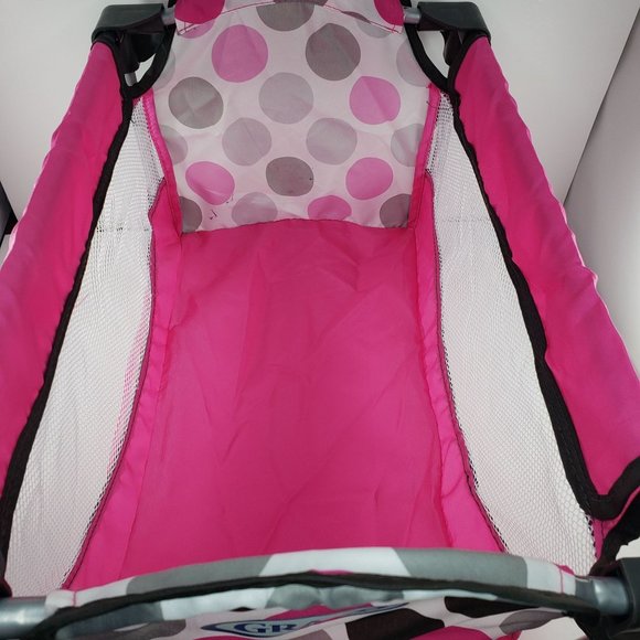 Graco Tollytots Baby Doll Play Pen Pink Polka Dots - Picture 3 of 11